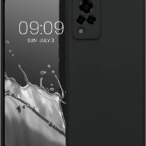KWmobile Soft Slim Flexible Rubber Cover with Camera Protector - Θήκη Σιλικόνης Vivo V21 με Πλαίσιο Κάμερας - Black Matte (59907.47)