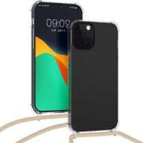 KWmobile Διάφανη Θήκη Σιλικόνης με Λουράκι Λαιμού - Apple iPhone 13 Pro - Transparent / Gold (55963.21)