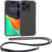 KWmobile Διάφανη Θήκη Σιλικόνης με Λουράκι Λαιμού - Apple iPhone 14 Pro - Transparent / Grey (59110.22)