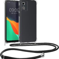 KWmobile Διάφανη Θήκη Σιλικόνης με Λουράκι Λαιμού - Motorola Moto E13 - Transparent (61623.01)