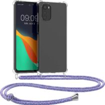KWmobile Διάφανη Θήκη Σιλικόνης με Λουράκι Λαιμού - Motorola Moto E32 / E32s - Transparent / Lavender / Violet / Purple / White (58666.108)