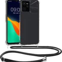 KWmobile Διάφανη Θήκη Σιλικόνης με Λουράκι Λαιμού - Realme Narzo 50A Prime - Transparent / Black (59927.01)