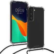 KWmobile Διάφανη Θήκη Σιλικόνης με Λουράκι Λαιμού - Samsung Galaxy S22 5G - Transparent / Black (56759.01)