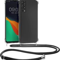 KWmobile Διάφανη Θήκη Σιλικόνης με Λουράκι Λαιμού - Vivo Y72 5G - Transparent / Black (59900.01)