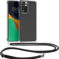 KWmobile Διάφανη Θήκη Σιλικόνης με Λουράκι Λαιμού - Xiaomi Redmi Note 11 Pro Plus 5G - Transparent / Black (58099.01)