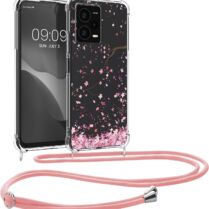 KWmobile Διάφανη Θήκη Σιλικόνης με Λουράκι Λαιμού - Xiaomi Redmi Note 12 Pro Plus - Cherry Blossoms / Cherry Petals / Pink / Dark Brown / Transparent (60717.01)