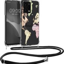 KWmobile Διάφανη Θήκη Σιλικόνης με Λουράκι Λαιμού - Xiaomi Redmi Note 12 Pro Plus - Travel / Black / Multicolor / Transparent (60717.02)