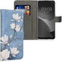 KWmobile Θήκη - Πορτοφόλι Oppo A94 5G - Magnolias Taupe / White / Blue Grey (58268.01)