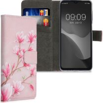 KWmobile Θήκη - Πορτοφόλι Samsung Galaxy M12 - Magnolias Pink / White / Dusty Pink (55910.02)