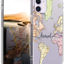 KWmobile Θήκη Σιλικόνης Apple iPhone 12 mini - Travel / Black / Multicolor / Transparent (53038.02)