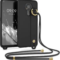 KWmobile Θήκη Σιλικόνης με Λουράκι Λαιμού και Finger Holder - Nokia 3.4 - Black (56487.01)