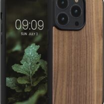 KWmobile Σκληρή Ξύλινη Θήκη με TPU Bumper - Apple iPhone 14 Pro - Dark Brown / Walnut (59122.18)