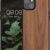 KWmobile Σκληρή Ξύλινη Θήκη με TPU Bumper - Apple iPhone 15 Plus - Walnut / Dark Brown (62008.18)