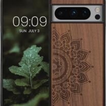 KWmobile Σκληρή Ξύλινη Θήκη με TPU Bumper - Google Pixel 8 Pro - Walnut / Rising Sun (61876.01)