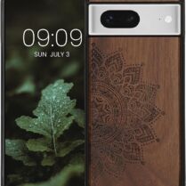 KWmobile Σκληρή Ξύλινη Θήκη με TPU Bumper - Google Pixel 8 - Walnut / Rising Sun (61875.01)
