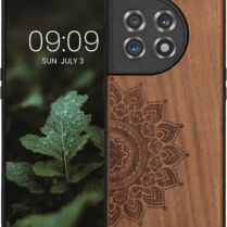 KWmobile Σκληρή Ξύλινη Θήκη με TPU Bumper - OnePlus 11 - Walnut / Rising Sun (60791.02)
