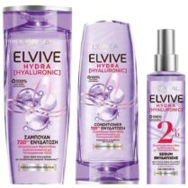 L'Oreal Paris Πακέτο Προσφοράς Elvive Hydra Hyaluronic Shampoo 400ml & Conditioner 300ml & Hyaluronic 2% Serum 150ml