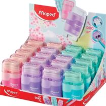 Maped Ξύστρα-Γόμα Connect Pastel Τετράγωνη 2 Τρύπες-3 Σχέδια-1Τμχ (049231)