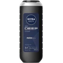 Nivea Men Deep Clean Shower Gel Ανδρικό Αφρόλουτρο για Βαθύ καθαρισμό σε Πρόσωπο, Σώμα & Μαλλιά 500ml