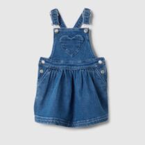 OVS βρεφική denim σαλοπέτα/φόρεμα με hearts print Regular Fit - 002514628 Denim Blue