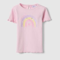 OVS βρεφικό T-shirt με print Regular Fit - 002576678 Ροζ