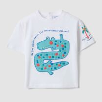OVS βρεφικό T-shirt με print Regular Fit - 002686559 Λευκό