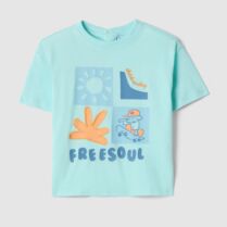 OVS βρεφικό T-shirt με print Οversized Fit - 002575230 Γαλάζιο