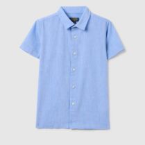 OVS παιδικό πουκάμισο μονόχρωμο Regular Fit - 002269355 Μπλε