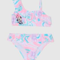 OVS παιδικό σετ μαγιό μπικίνι τοπ και σλιπ Disney Minnie Mouse print λεπτομέρειες με βολάν - 002199905 Ροζ
