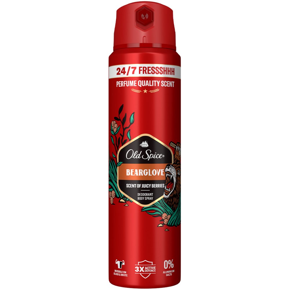 Old Spice Bearglove Scent Of Juicy Berries Deodorant Body Spray Ανδρικό Αποσμητικό Σπρέι Σώματος με Άρωμα που Αναζωογονεί & Ανανεώνει 150ml Old Spice Bearglove Scent Of Juicy Berries Deodorant Body Spray Ανδρικό Αποσμητικό Σπρέι Σώματος με Άρωμα που Αναζωογονεί & Ανανεώνει 150ml
