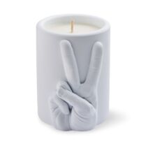 "Peace" Φυτικό αρωματικό κερί 260gr σε πέτρινο δοχείο με χειρονομία CandleHand