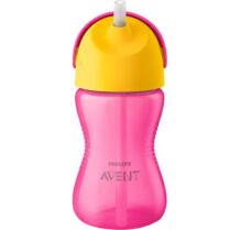 Philips Avent Bendy Straw Cup 12m+ Ροζ Εύχρηστο Πλαστικό Κύπελο με Καλαμάκι για Δραστήρια Νήπια στη Φάση της Ανάπτυξης 300ml, Κωδ SCF798/02