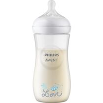 Philips Avent Natural Response Love Bottle 3m+ Μπιμπερό Πολυπροπυλενίου με Θηλή Σιλικόνης Ροής 4 Οπών για Υποστήριξη Φυσικού Ρυθμού Θηλασμού του Μωρού 330ml, Κωδ SCY906/11