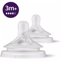 Philips Avent Natural Response Teat 3m+ Θηλή Σιλικόνης Ροής 4 Οπών 2 Τεμάχια, Κωδ SCY964/02