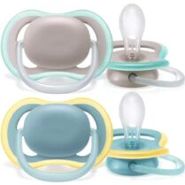 Philips Avent Ultra Air Silicone Soother 18m+ Γκρι - Γαλάζιο Ορθοδοντική Πιπίλα Σιλικόνης με Μεγάλες Οπές για να Αναπνέει το Δέρμα του Μωρού 2 Τεμάχια, Κωδ SCF349/01