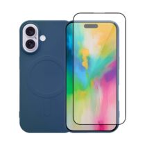 Redshield iPhone 16 MagSafe Silicone Case & Glass Navy Θήκη Κινητού & Προστατευτικό Οθόνης