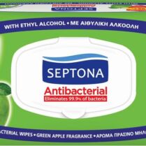 Septona Αντιβακτηριδιακά Μαντηλάκια Refresh Πράσινο Μήλο-60Τμχ (2101030015037)