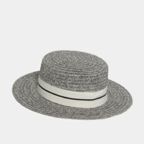 Straw Hat with White Strap Γκρι Interhat
