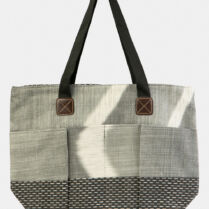 Striped Beach Bag Γκρι Interhat