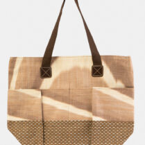 Striped Beach Bag Μπεζ Interhat