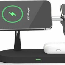 Tech-Protect A12 3 in 1 Wireless Charging Station - Βάση Ασύρματης Φόρτισης MagSafe για iPhone 16 / 15 / 14 / 13 / 12 / Airpods / Apple Watch - 15W - Black (6216990211867)