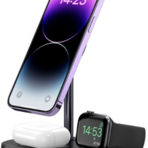 Tech-Protect A22 3 in 1 Wireless Charging Station - Βάση Ασύρματης Φόρτισης MagSafe για iPhone 16 / 15 / 14 / 13 / 12 / Airpods / Apple Watch - 15W - Black (9490713930960)