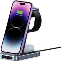 Tech-Protect A26 3 in 1 Wireless Charger - Βάση Ασύρματης Φόρτισης για Smartphone / Airpods & Galaxy Buds / Apple Watch - 15W - Black (9490713934487)