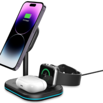 Tech-Protect A27 3 in 1 Magnetic MagSafe Wireless Charger - Βάση Ασύρματης Φόρτισης MagSafe για iPhone 16 / 15 / 14 / 13 / 12 / AirPods / Apple Watch - 10W - Black (9490713934586)