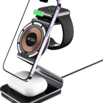 Tech-Protect A29 3 in 1 Magnetic MagSafe Wireless Charger - Βάση Ασύρματης Φόρτισης MagSafe για iPhone 16 / 15 / 14 / 13 / 12 / AirPods / Apple Watch - 15W - Black (9490713935774)