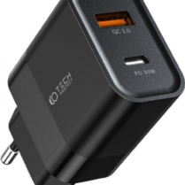 Tech-Protect C30W - Ταχυφορτιστής Ταξιδιού / Αντάπτορας με 1 x USB-A / 1 x Type-C - 30W - Black (9589046926808)
