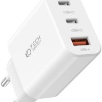 Tech-Protect C30W - Ταχυφορτιστής Ταξιδιού / Αντάπτορας με 1 x USB-A / 2 x Type-C - 30W - White (9490713935262)