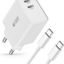 Tech-Protect C35W 2 Port Network - Ταχυφορτιστής Ταξιδιού / Αντάπτορας με 2 x Type-C & Καλώδιο Type-C σε Type-C - 100cm - 35W - White (9319456605570) Tech-Protect C35W 2 Port Network - Ταχυφορτιστής Ταξιδιού / Αντάπτορας με 2 x Type-C & Καλώδιο Type-C σε Type-C - 100cm - 35W - White (9319456605570)