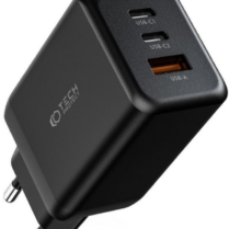 Tech-Protect C65W - Ταχυφορτιστής Ταξιδιού / Αντάπτορας με 1 x USB-A / 2 x Type-C - 65W - Black (9490713934524)