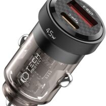 Tech-Protect CC45W 2 Port Car Charger - Φορτιστής Αυτοκινήτου με 1 x USB-A / 1 x Type-C - 45W - Black (9490713931707)